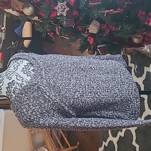 Free People charcoal white sz medium sweater WT236 - Picture 4 of 5